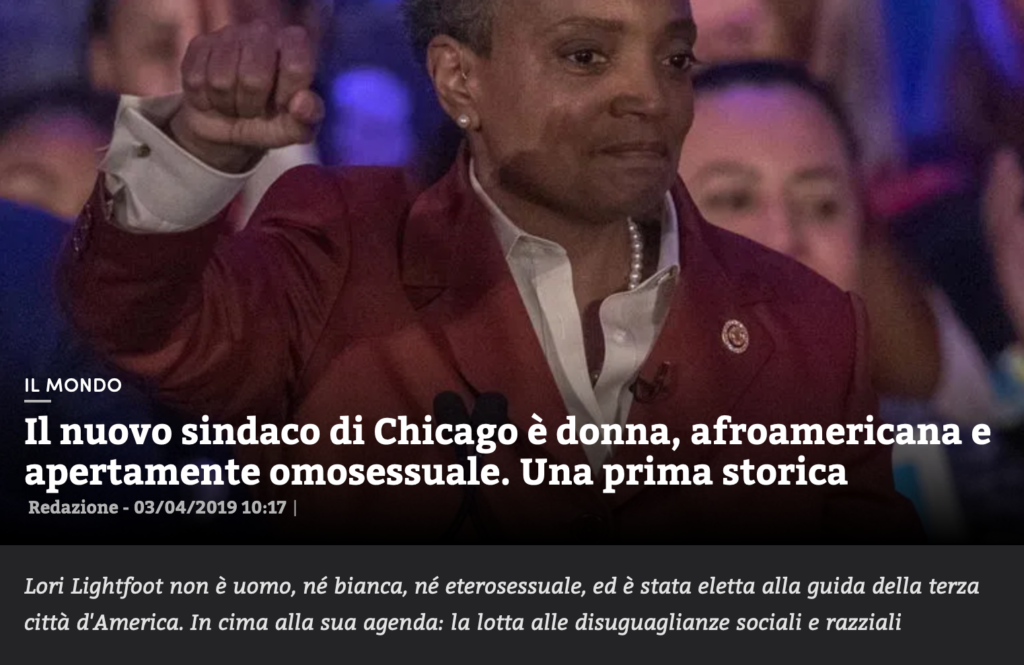 "Lori Lightfoot sindaca Chicago, storico!". Ma non è vero