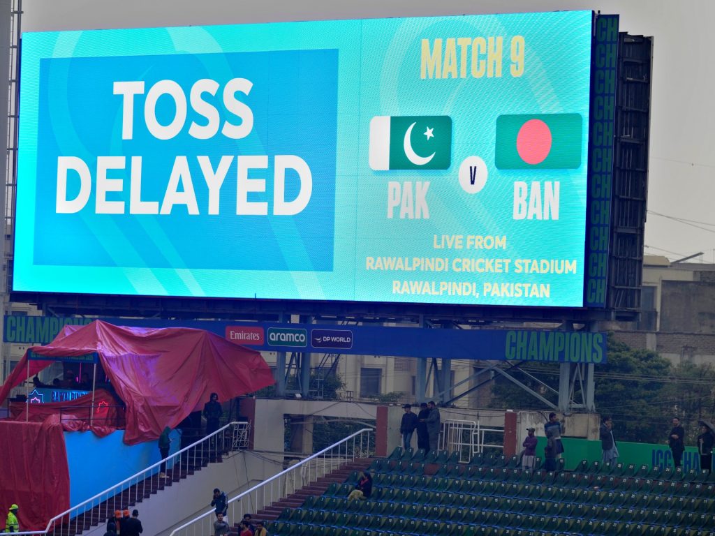Pakistan End Home Champions Trophy senza vincere dopo il Washout di Rawalpindi