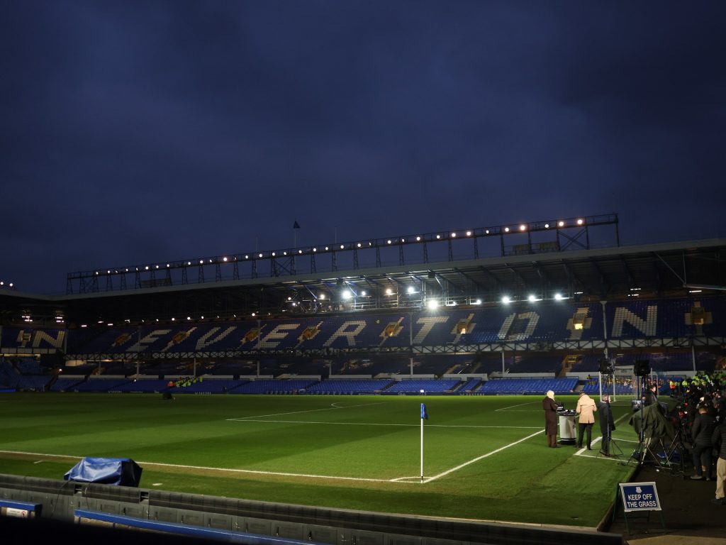 La partita finale della Premier League di Everton's Goodison Park