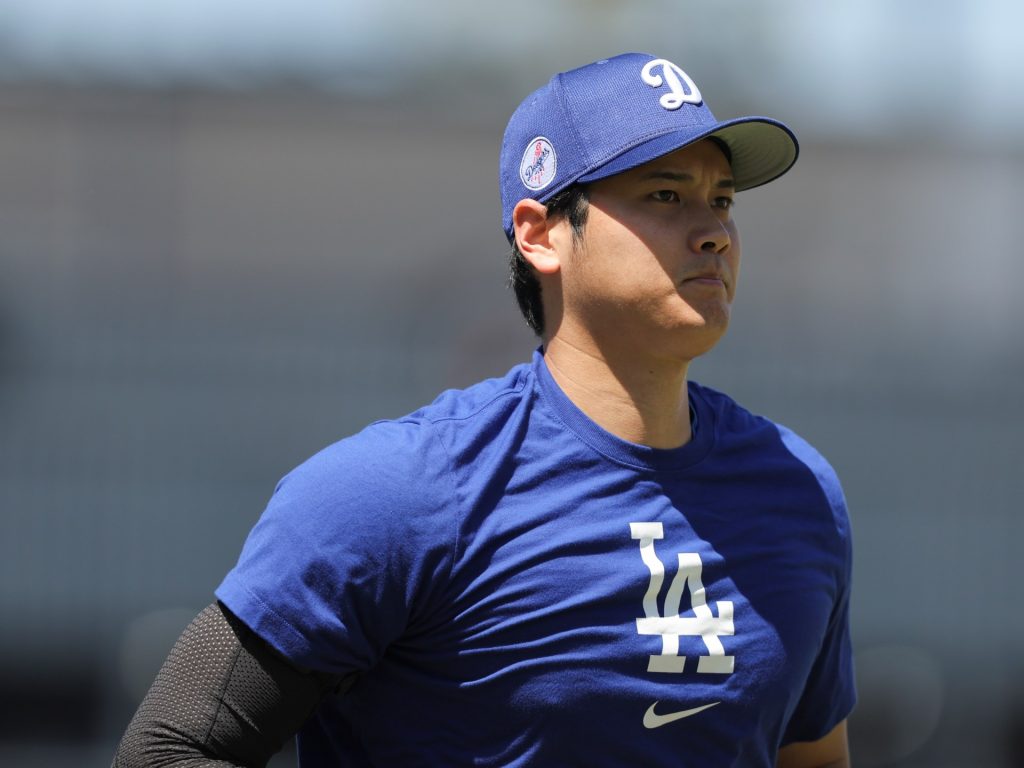 Star del baseball Shohei Ohtani per fare il debutto di Los Angeles Dodgers