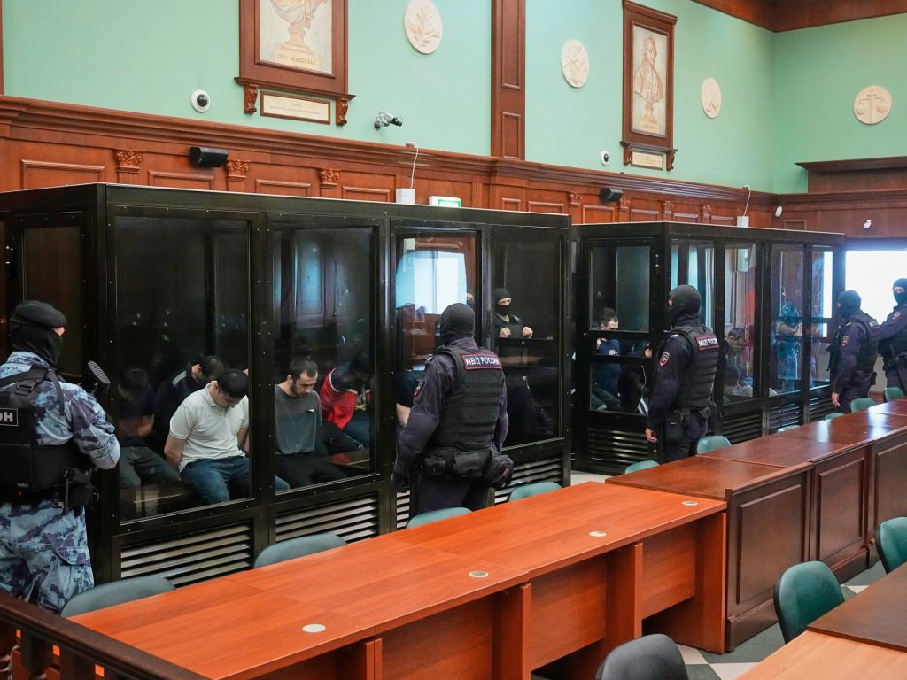 Sospetti nel 2024 Attacco della sala da concerto di Mosca che ha ucciso 149 Face Trial