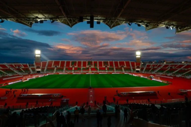 Lo stadio di Fez è raffigurato prima della partita di calcio del Gruppo C della Coppa d'Africa (CAN) tra Nigeria e Tunisia