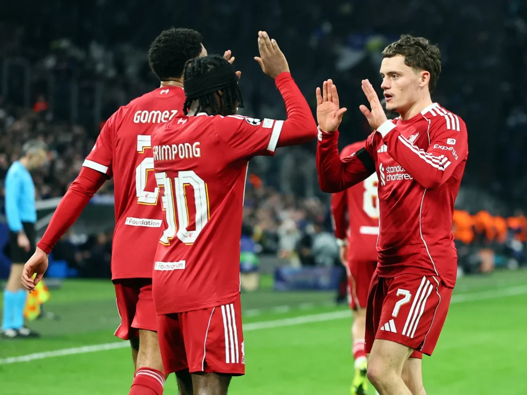Il Liverpool batte il Marsiglia e sale al quarto posto nella classifica della Champions League