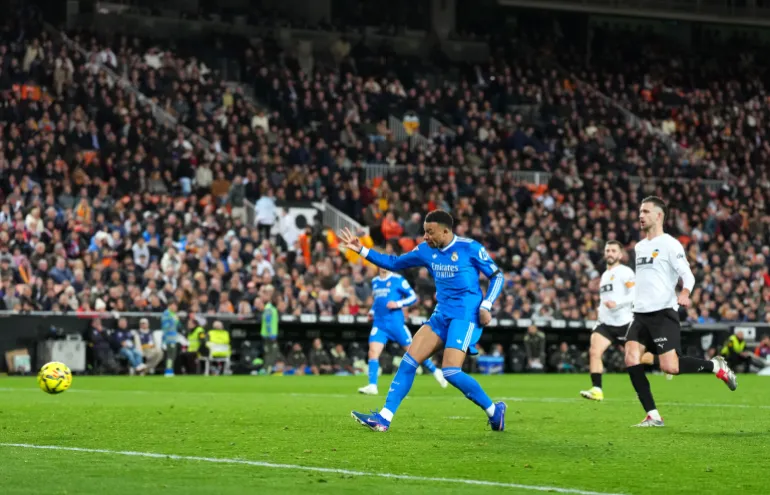 Kylian Mbappe in azione.