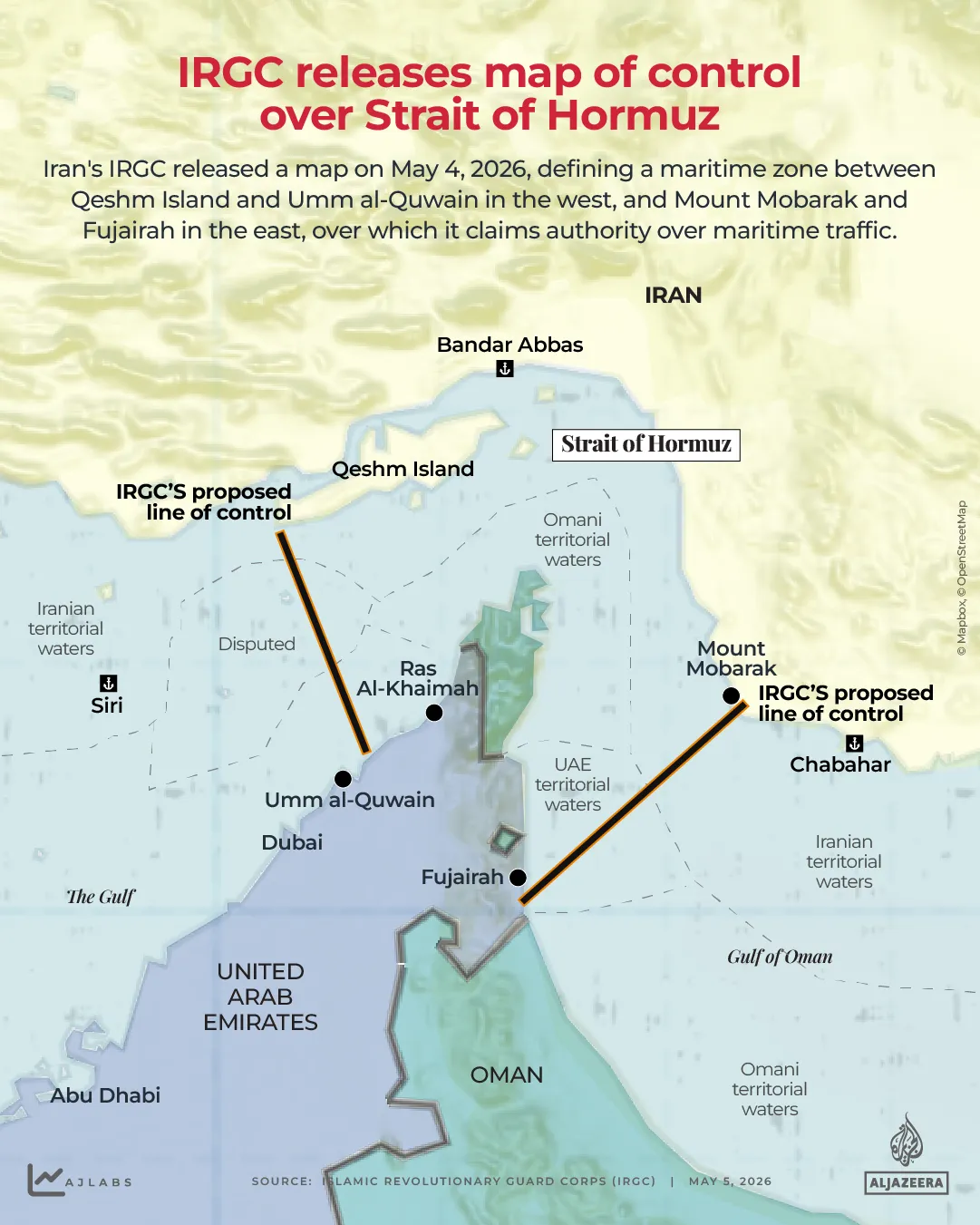 INTERATTIVO - L'IRGC pubblica la mappa di controllo sullo Stretto di Hormuz - 5 maggio 2026-1777975253